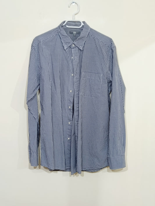 Chemise Uniqlo à carreaux bleu marine et blanc Taille L