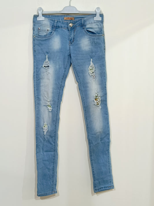 Jeans Adrixx bleu clair délavé skinny Taille M