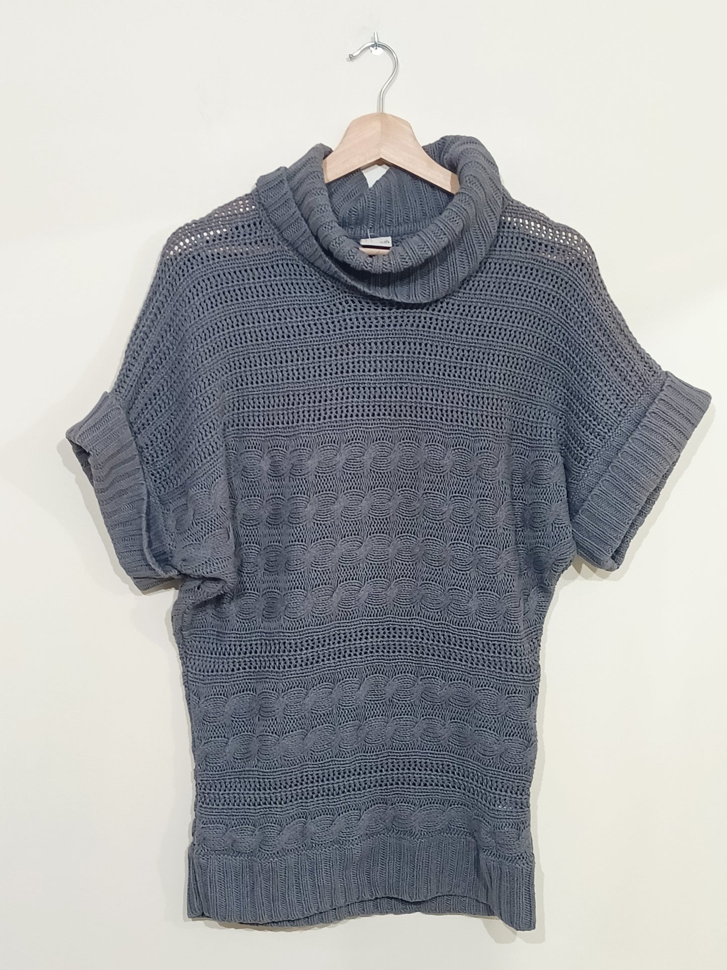 Robe pull en maille Esprit manches courtes grise Taille S