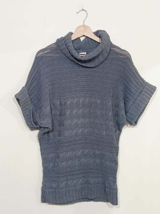 Robe pull en maille Esprit manches courtes grise Taille S