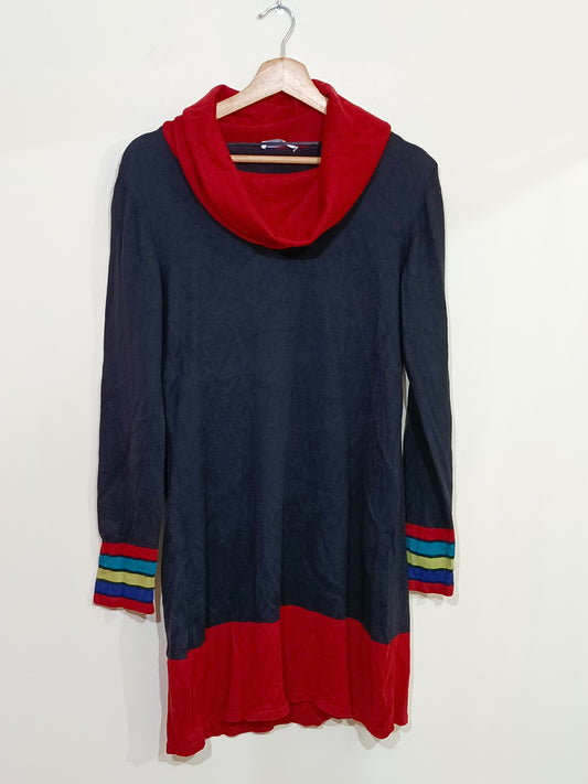 Robe Pull Promod noire et rouge avec col Taille M