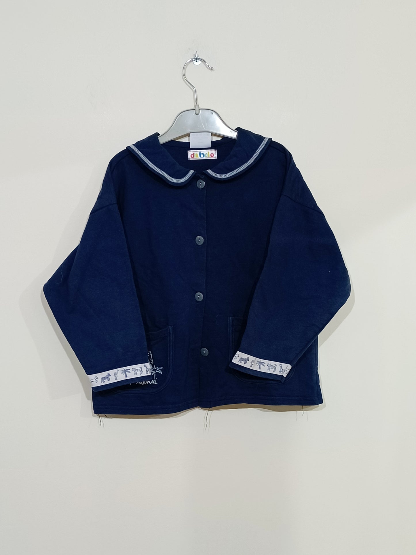 Gilet avec col marin Diabolo bleu marine avec impression Taille 6 Ans