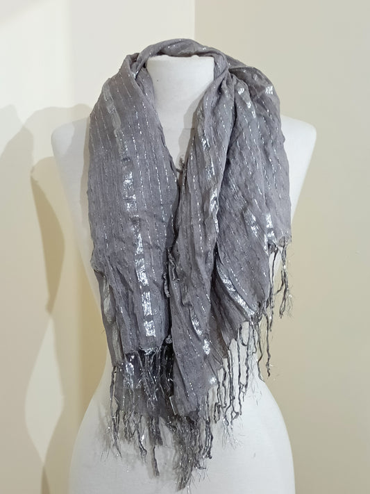 Foulard C&A marron glacé et argenté