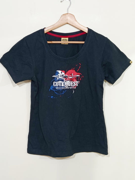 T-shirt Côté Ouest noir avec impression Taille S