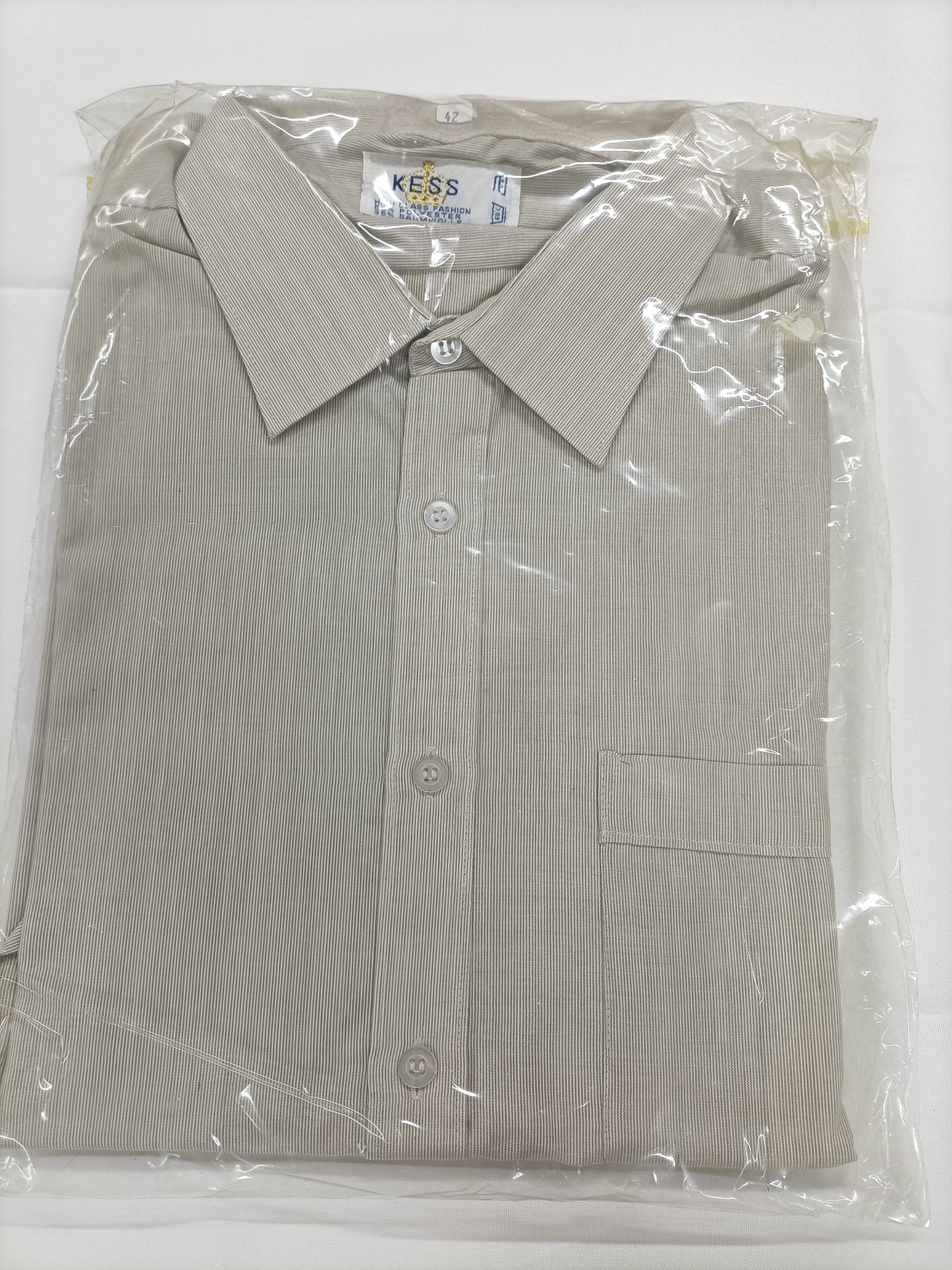 Chemise Kess rayée beige et blanc Taille 42 (L)