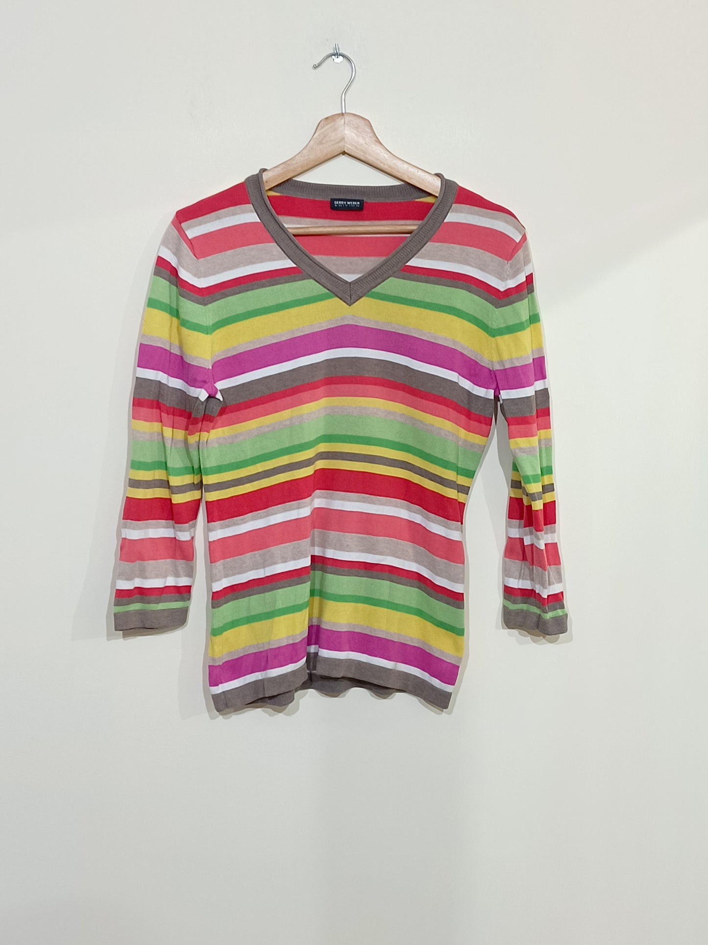 Pull fin Gerry Weber manches 3/4 rayé Taille 38