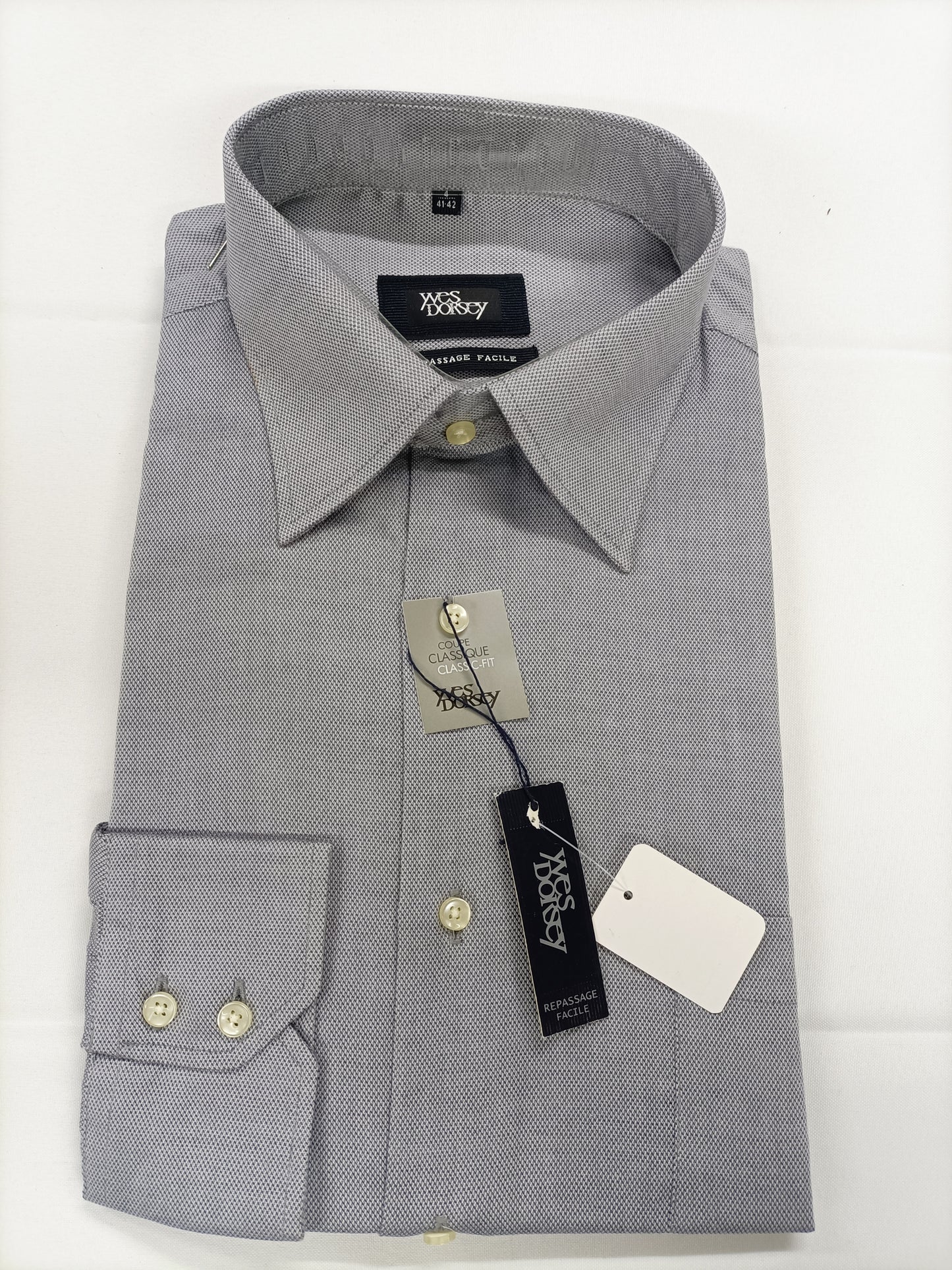 Chemise Yves Dorsey grise classic fit Taille 41/42 (L)