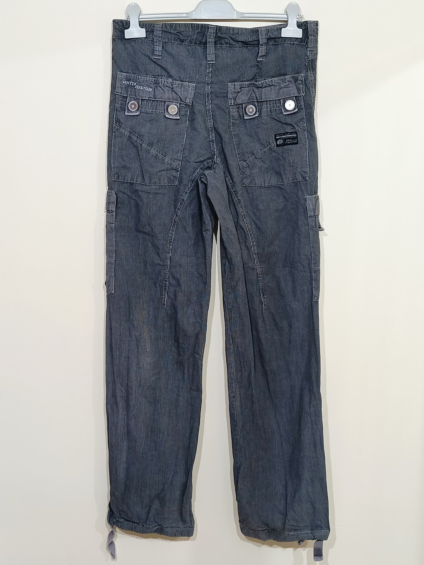 Pantalon Antik Kustom gris à carreaux Taille 36