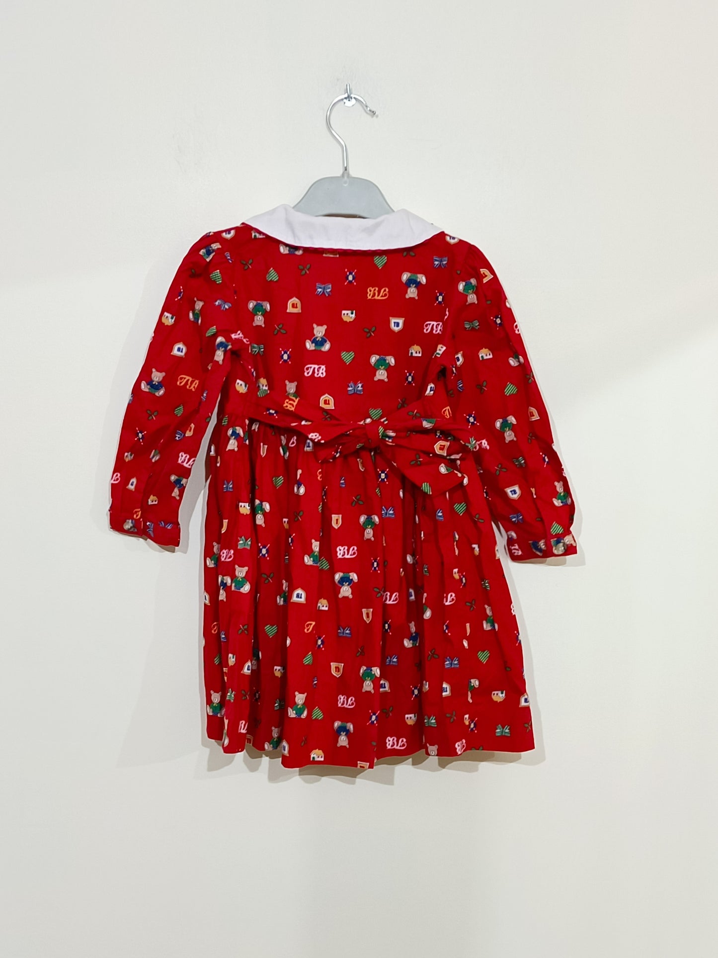 Robe manches longues A l'Heure Anglaise rouge à motifs Taille 3 Ans