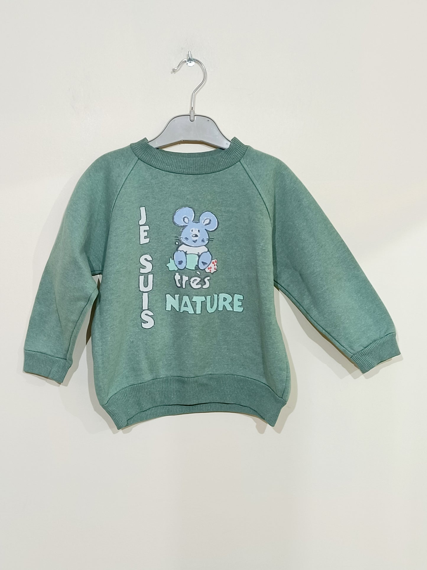 Ensemble pantalon et sweat vert pastel avec impression Taille 4 Ans