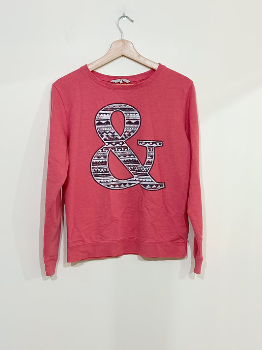 Sweat Clockhouse corail avec impression Taille S