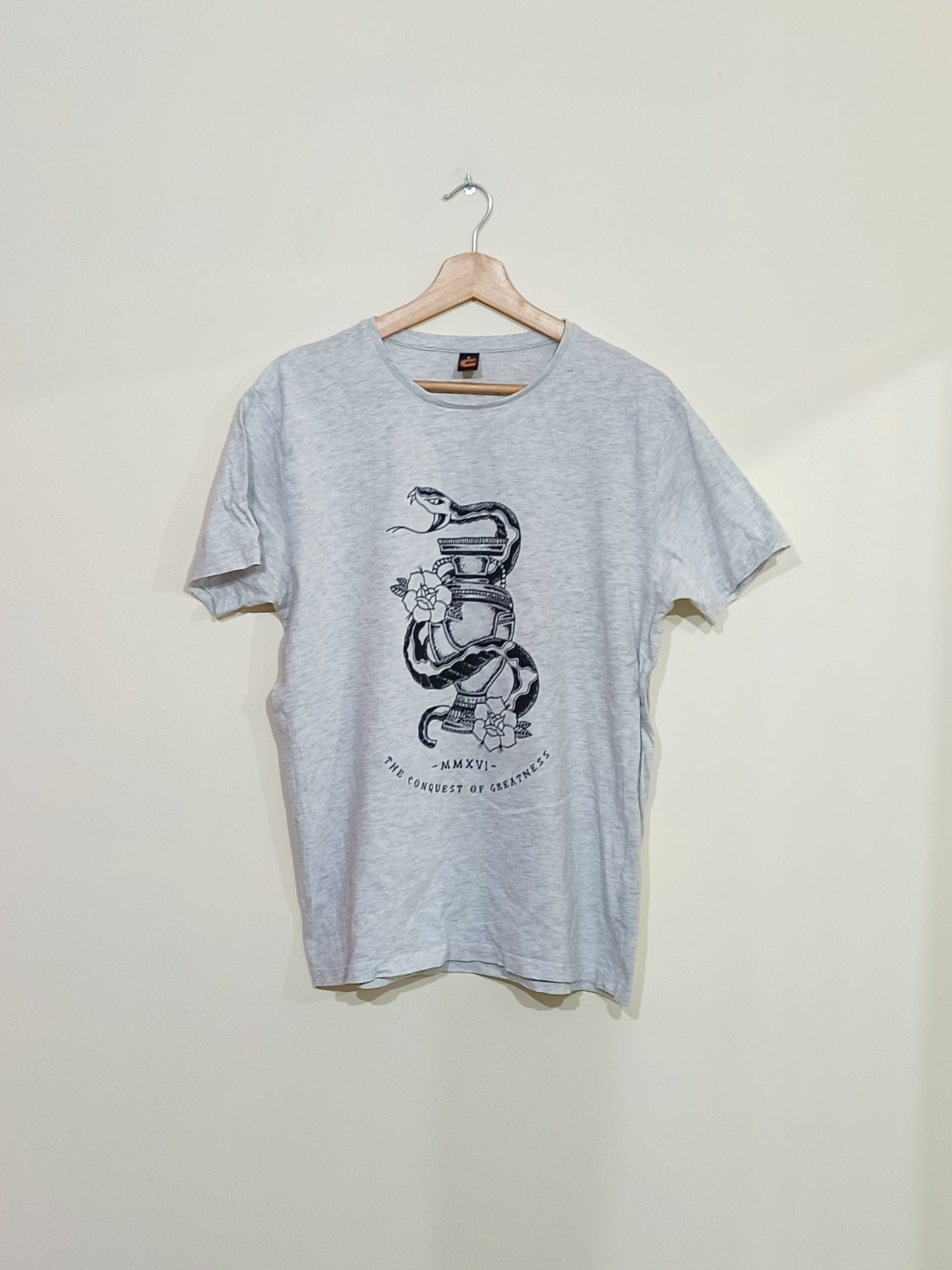 T-shirt gris chiné avec impression Taille L