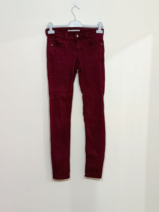 Jeans Zara bordeaux skinny Taille 34