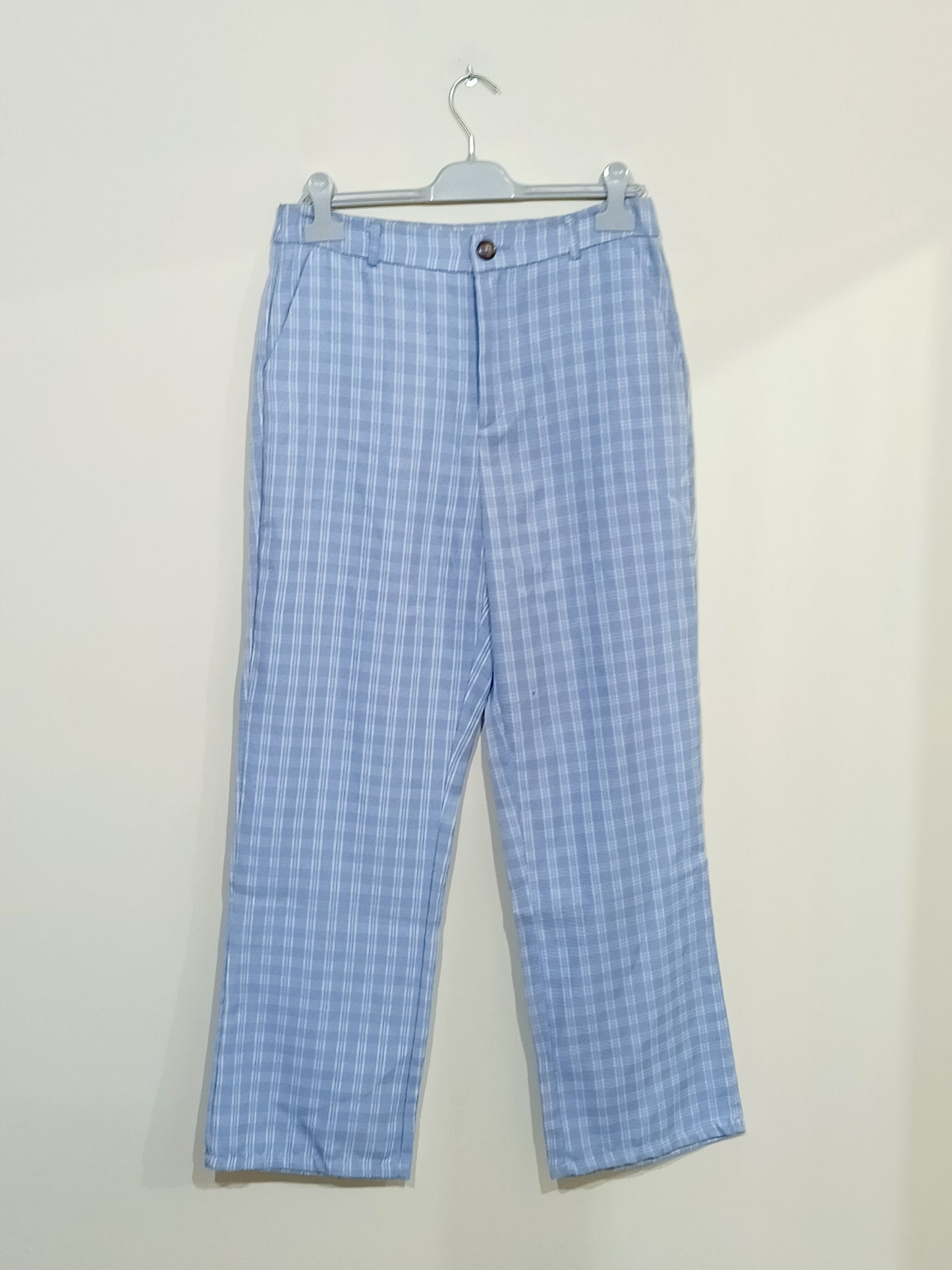 Pantalon Shein bleu clair à carreaux Taille L