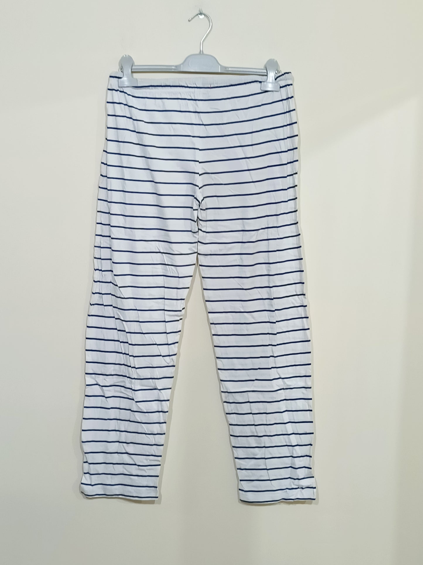 Pantalon de pyjama Tissaia blanc rayé bleu marine Taille 46/48