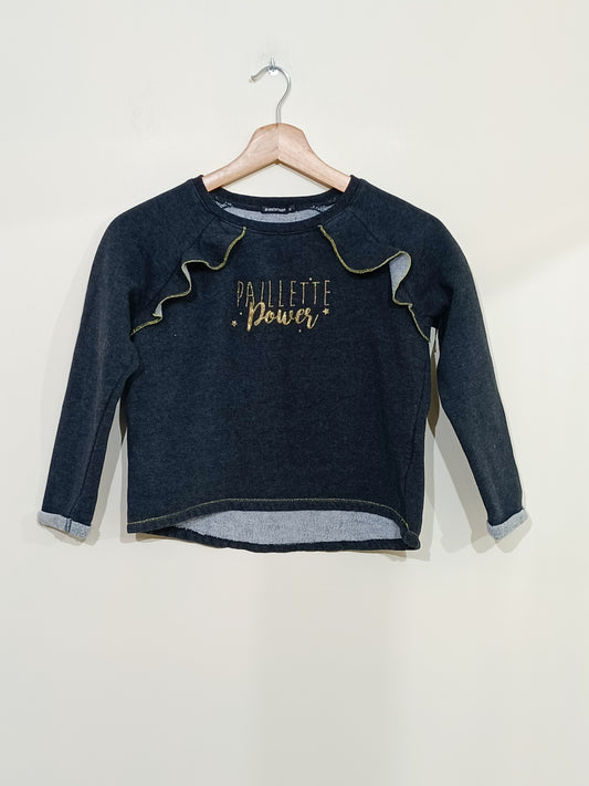 Sweat In extenso gris anthracite avec impression Taille 10 Ans