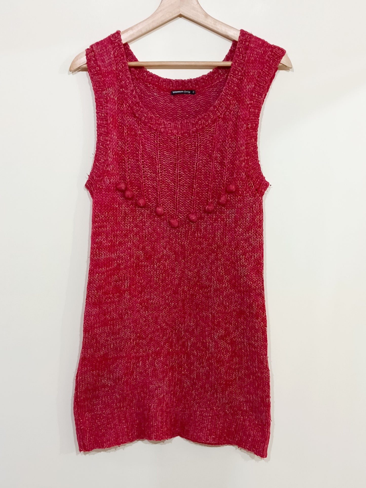 Robe pull en maille sans manche Women Only rouge chiné Taille M