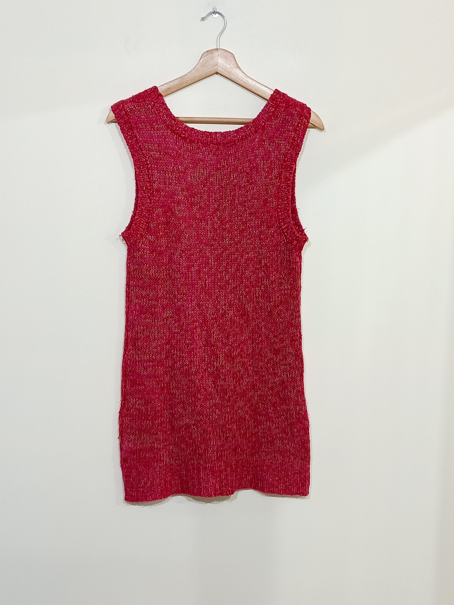 Robe pull en maille sans manche Women Only rouge chiné Taille M