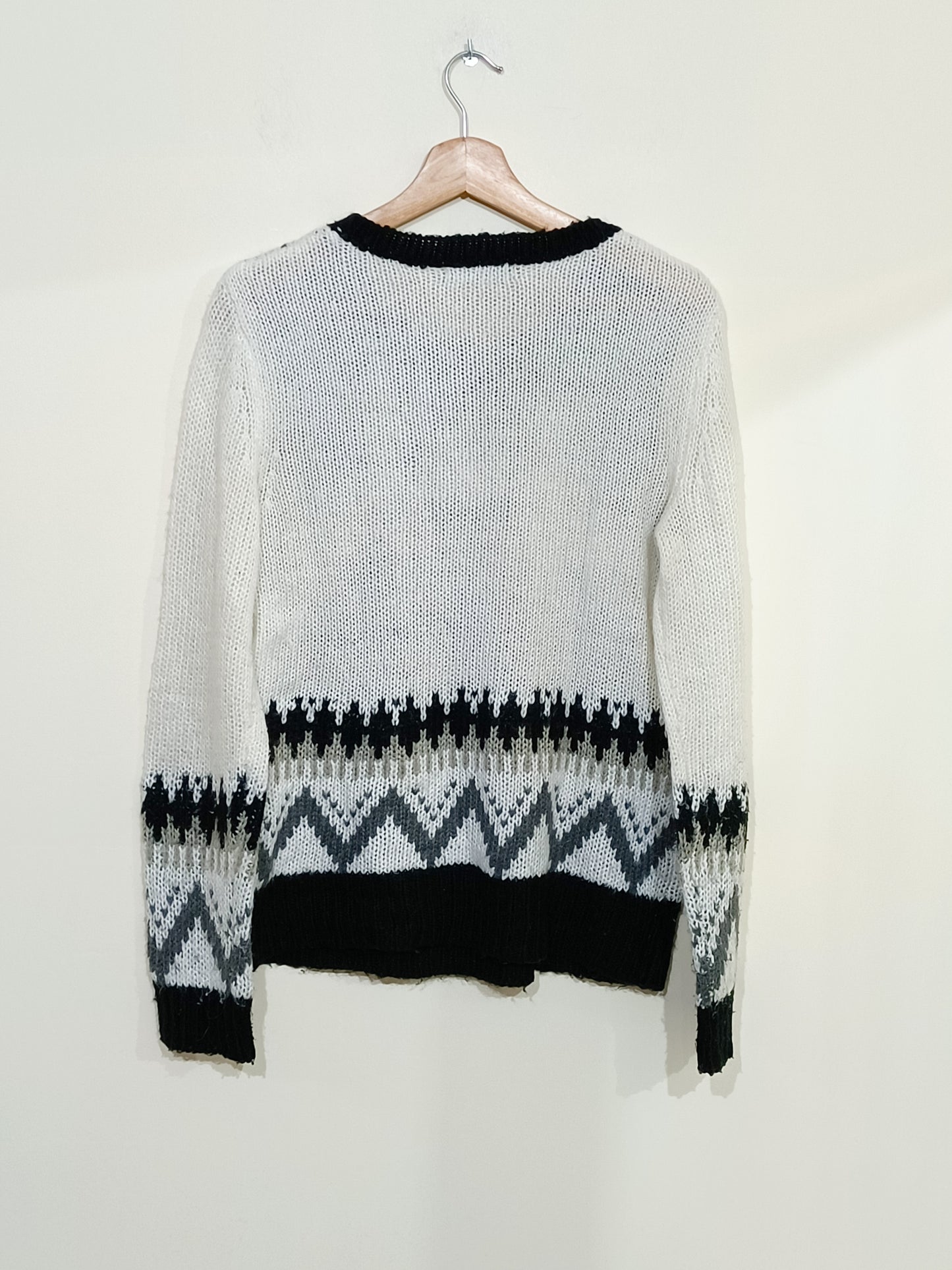 Pull en maille Kiabi blanc avec motifs rennes Taille M