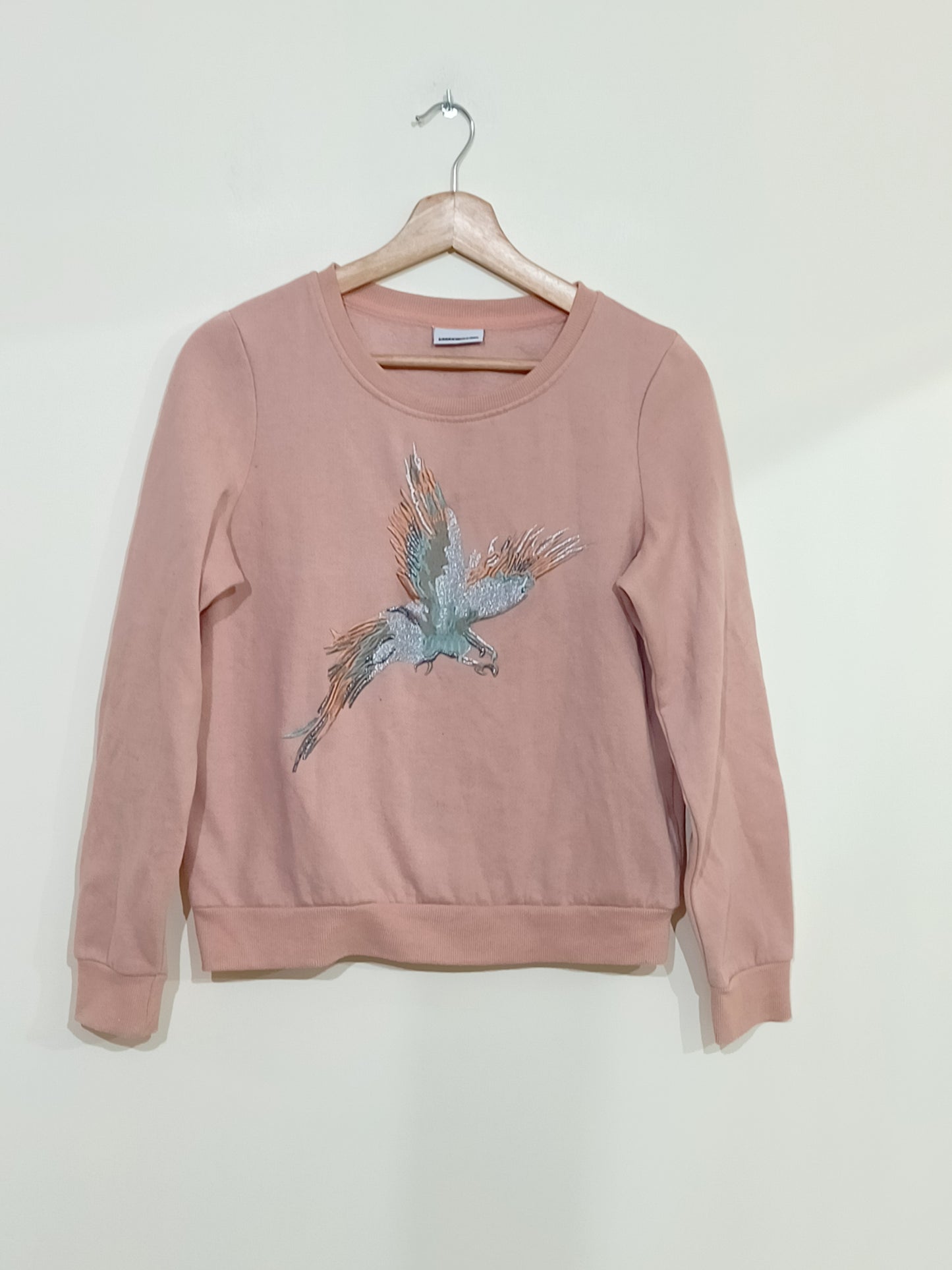 Sweat Noisy May rose poudré avec broderie Taille S