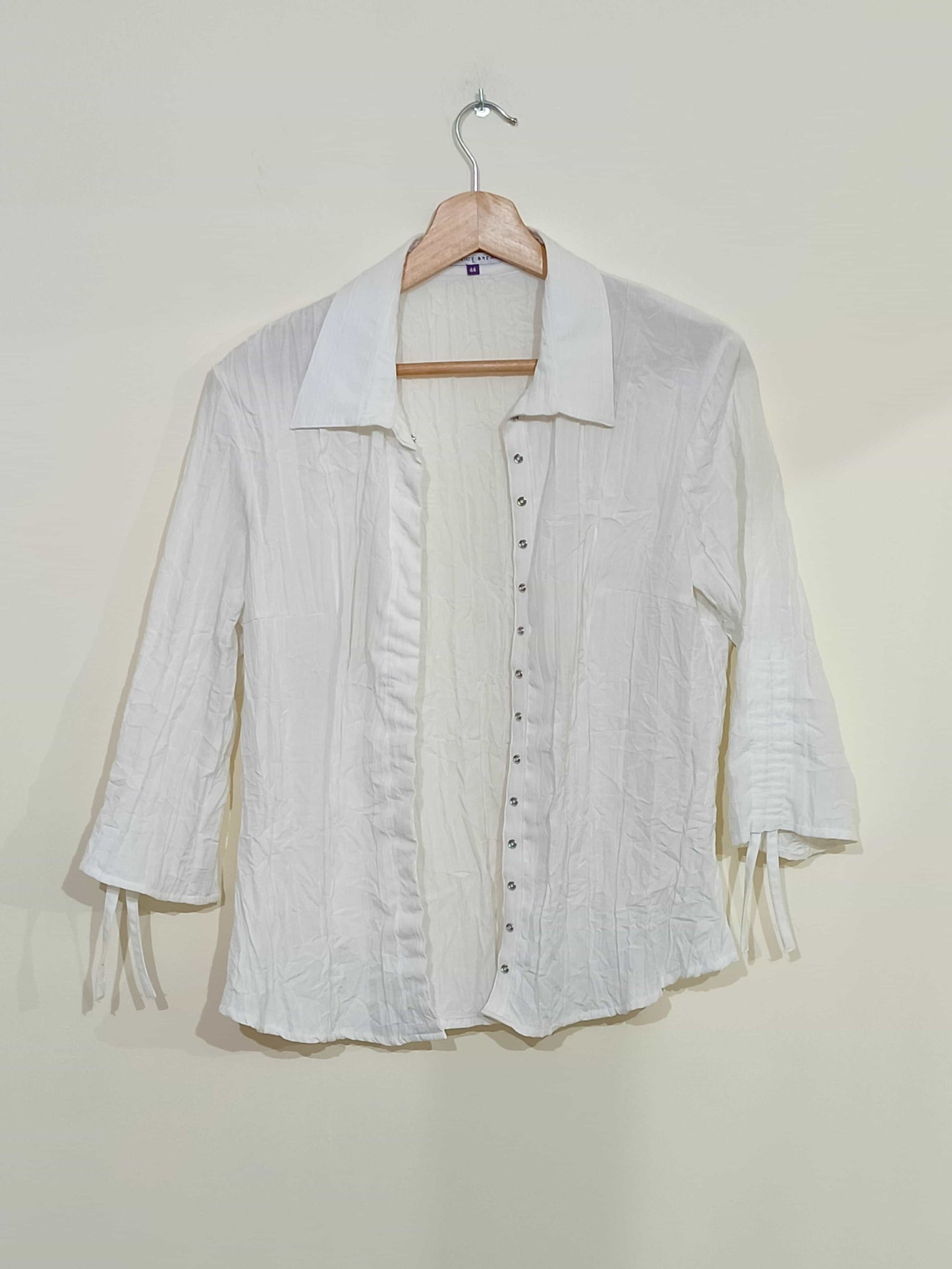 chemise-patrice-bréal-blanche-manches-3/4-effet-froissée-taille-44-la-friperie-d'emilie-chemises-femmes-taille-44-0