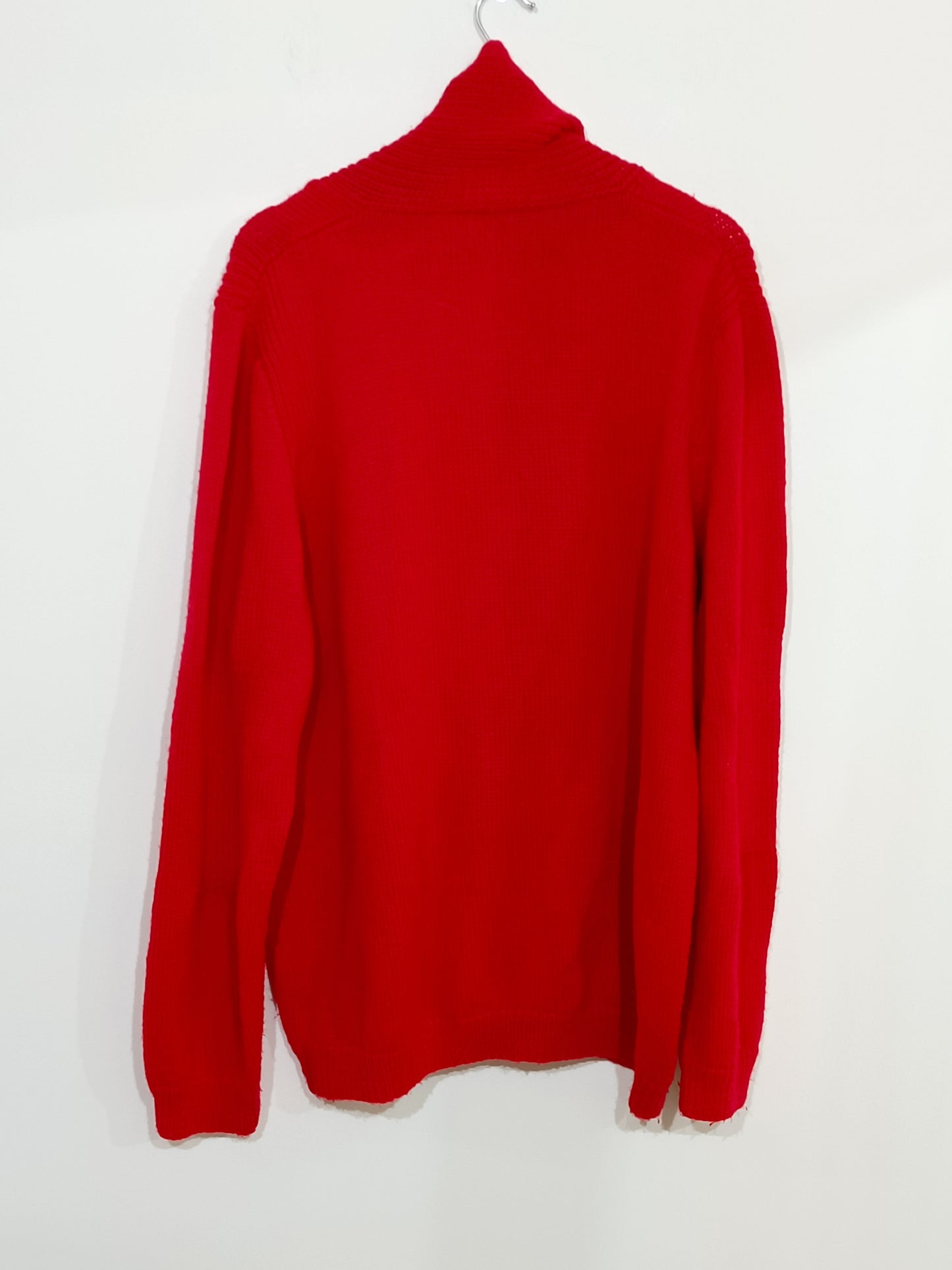 Pull col châle en maille rouge Taille XXL