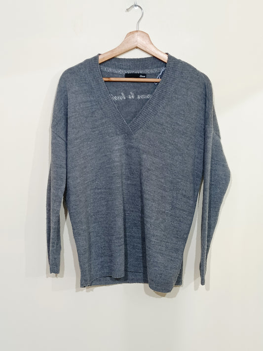 Pull Etam gris col V Taille S