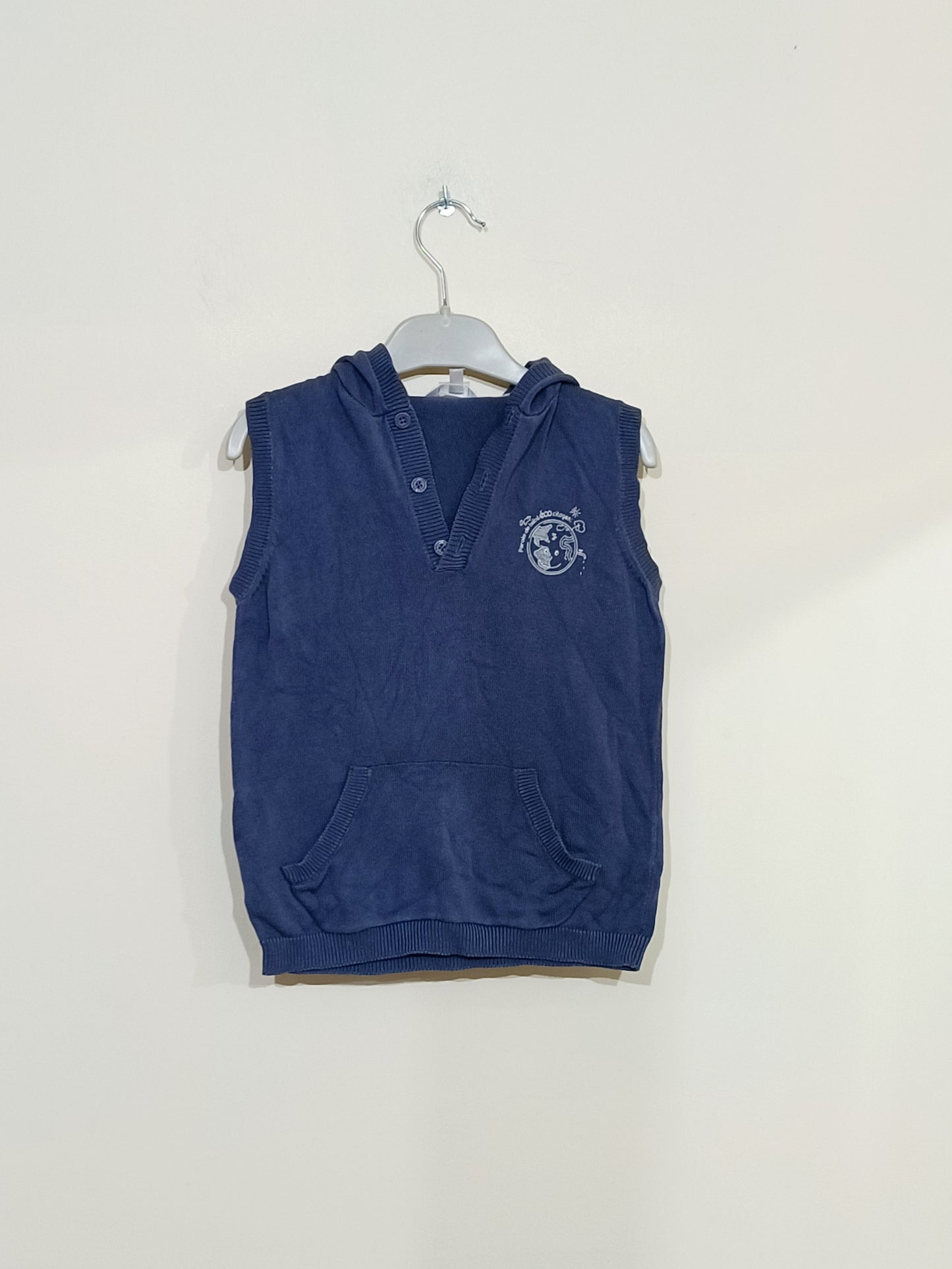 Pull sans manche Kidkanaï bleu avec capuche Taille 5 Ans