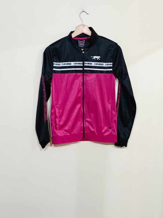 Veste zippée Airness rose et noire Taille 14 Ans