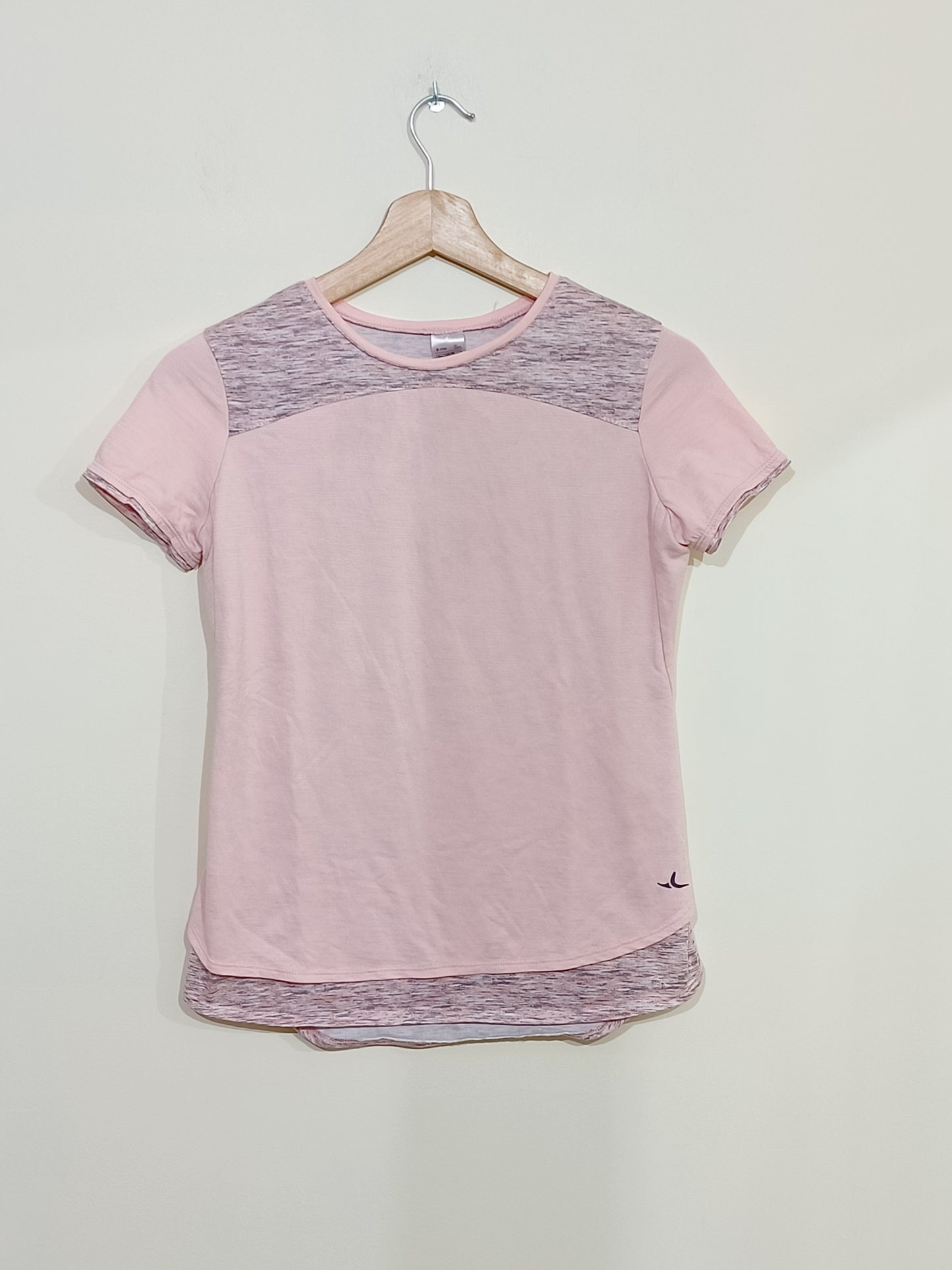 T-shirt Domyos rose et gris Taille 12-13 Ans