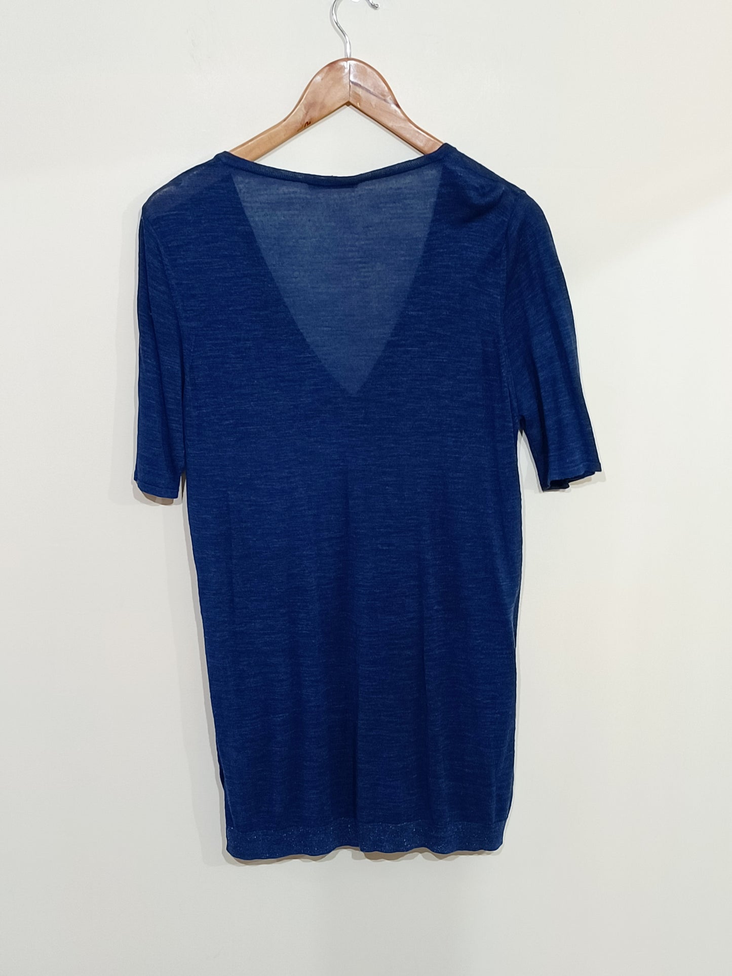 Pull fin long manches courtes Stephan Green bleu Taille M