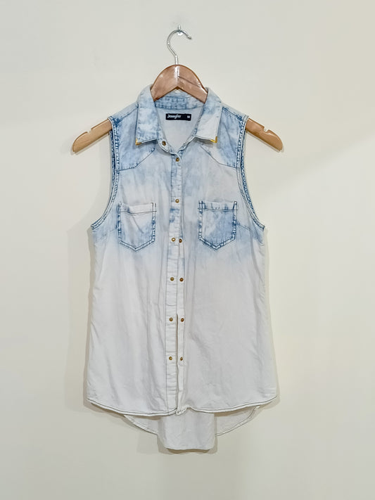 Chemise sans manche Jennyfer jeans délavé Taille M