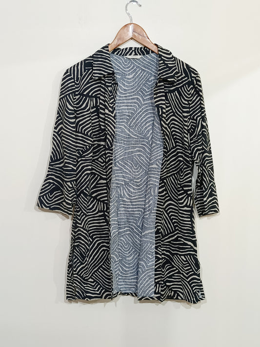 Robe chemise Marks & Spencer noire zébrée beige Taille XL