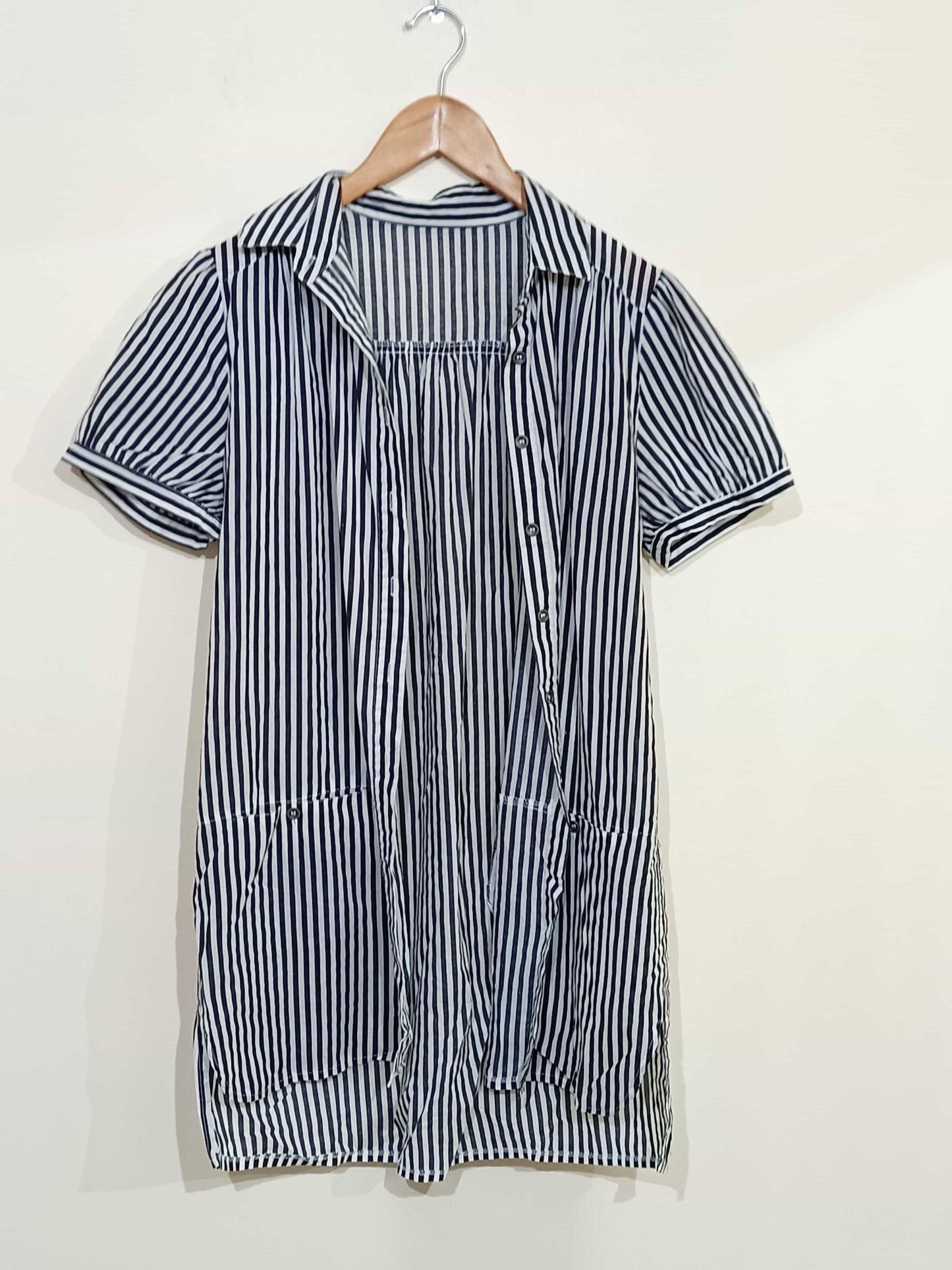 robe-chemise-rayée-noire-et-blanche-taille-m-la-friperie-d'emilie-robes-d'été-femmes-taille-m-0