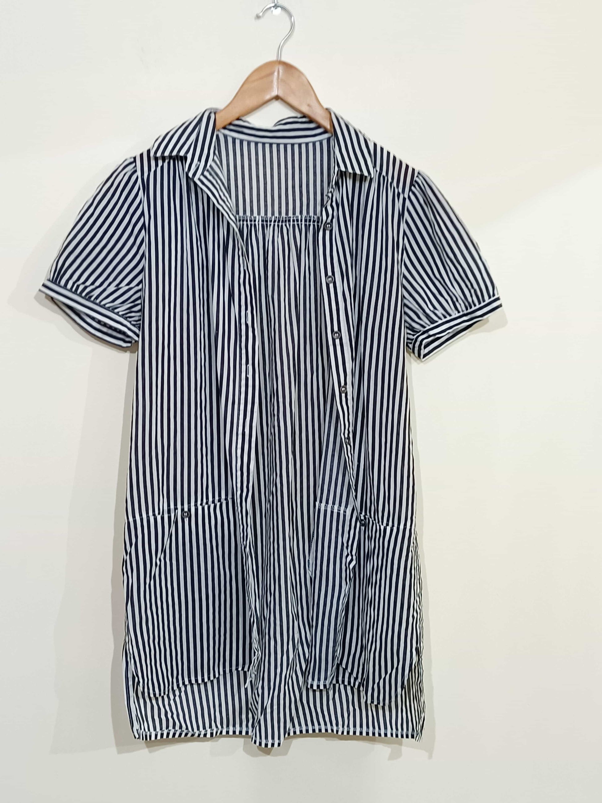 robe-chemise-rayée-noire-et-blanche-taille-m-la-friperie-d'emilie-robes-d'été-femmes-taille-m-0
