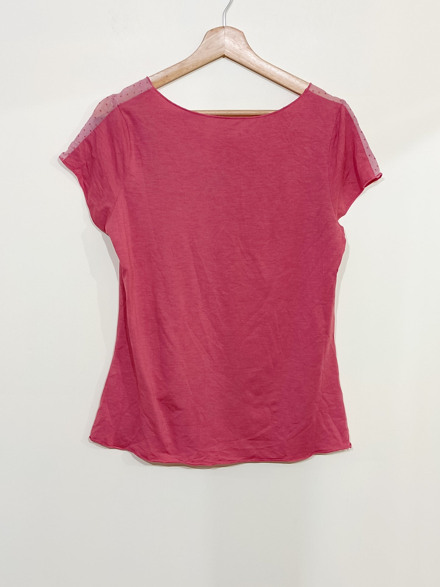 T-shirt Camaïeu rose avec dentelle sur les épaules Taille M