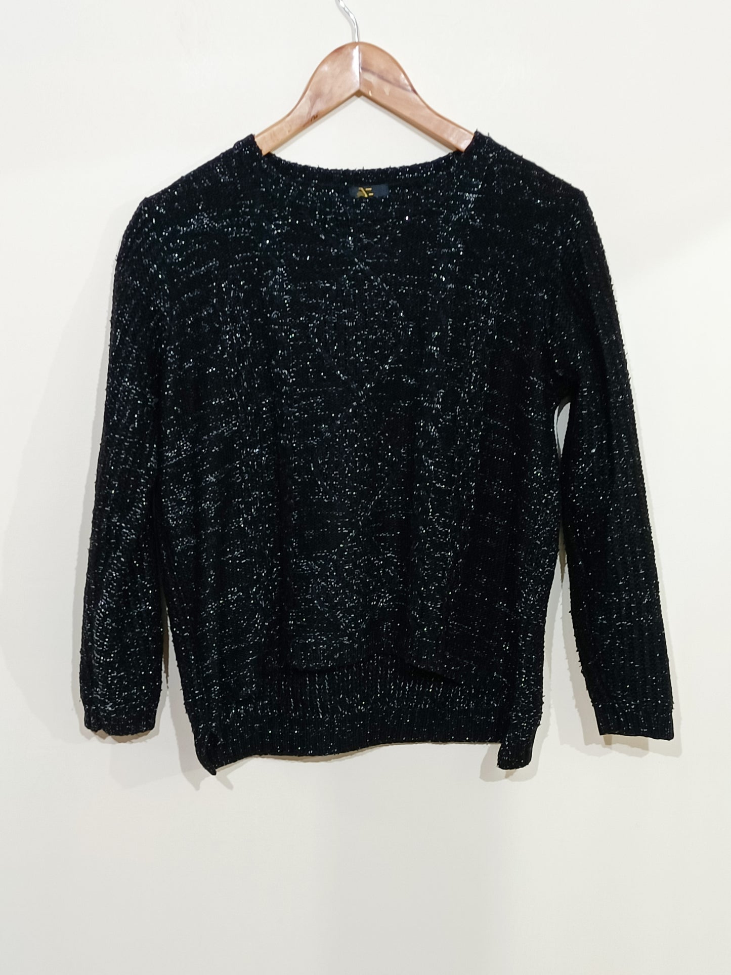 Pull en maille Fashion Express noir avec fils argentés Taille M