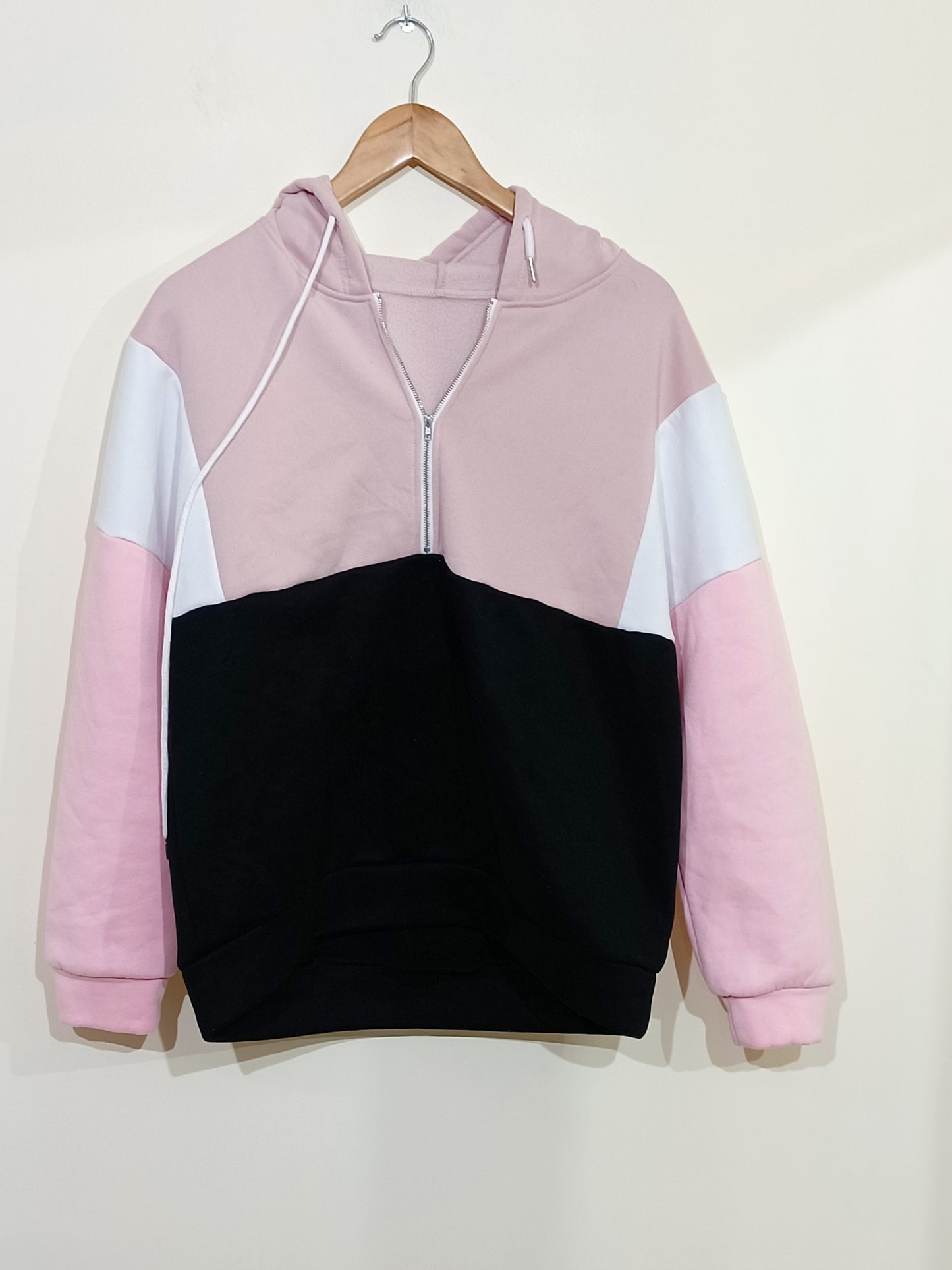 Sweat à capuche Shein rose, noir et blanc Taille L