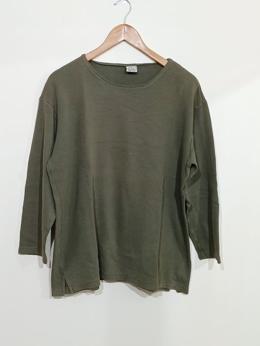 Pull fin M&S Mode kaki manches 3/4 Taille 52
