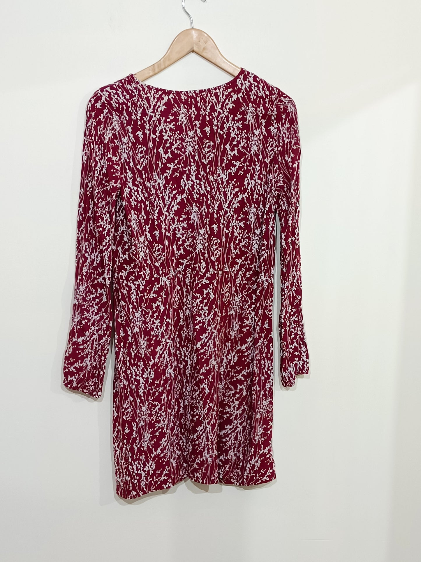 Robe manches longues bordeaux avec motifs Taille M