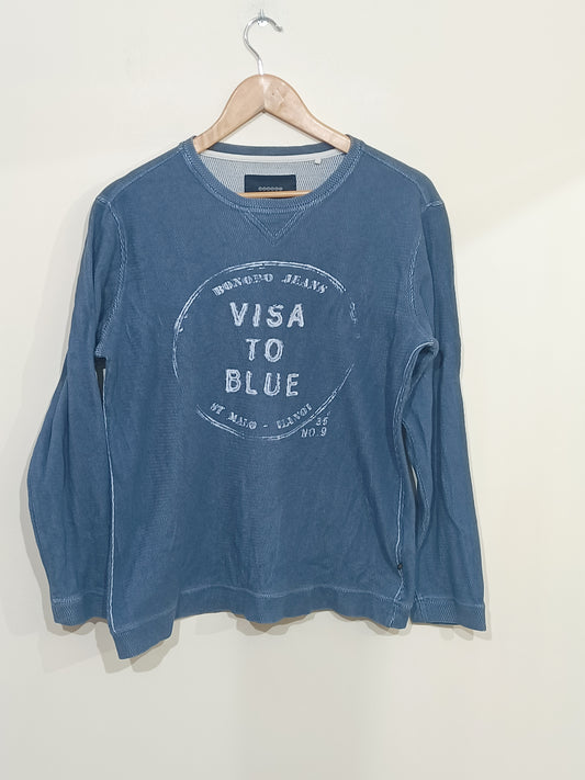 Sweat Bonobo bleu avec impression Taille L