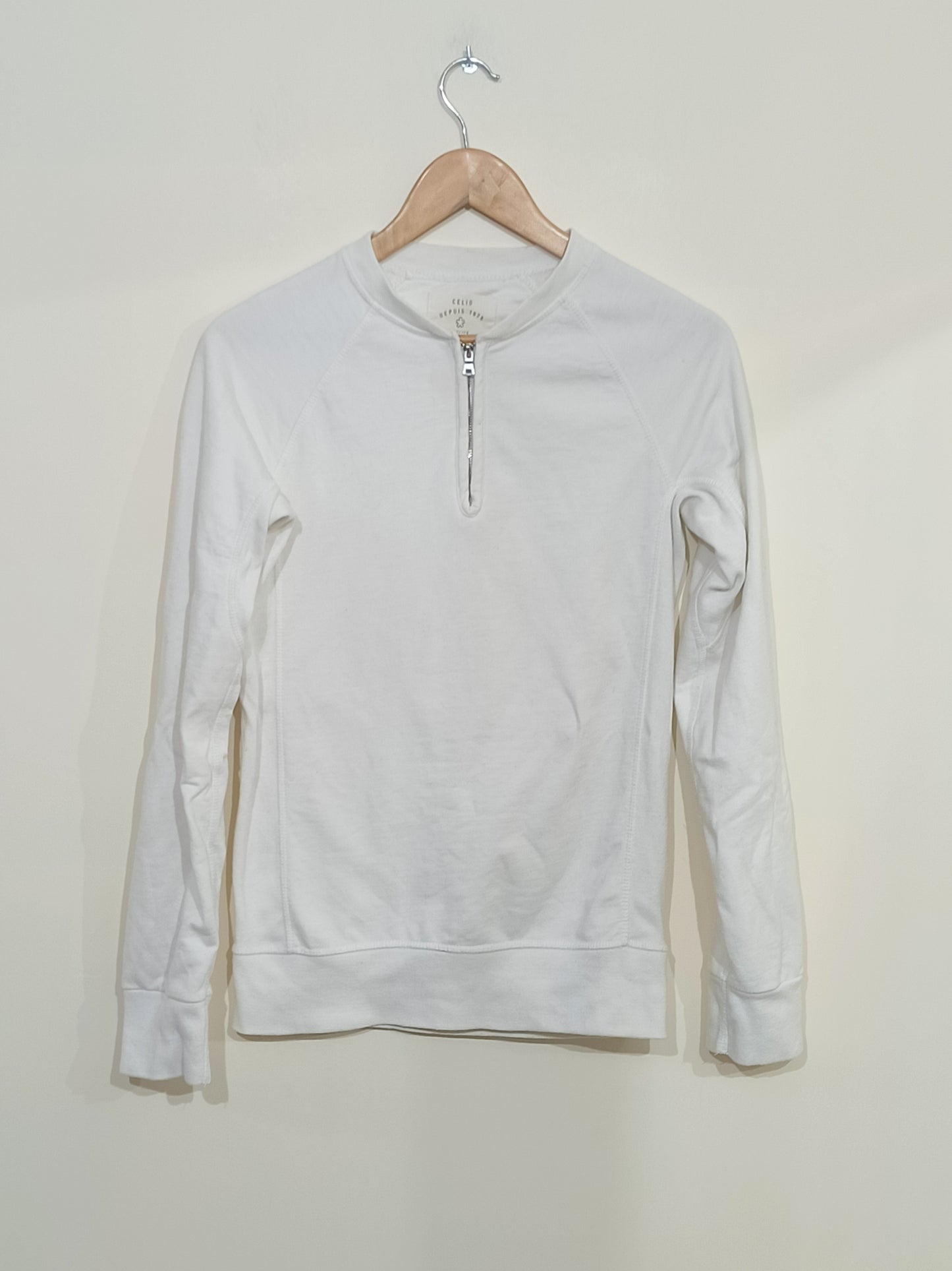 Sweat avec fermeture Célio blanc Taille S