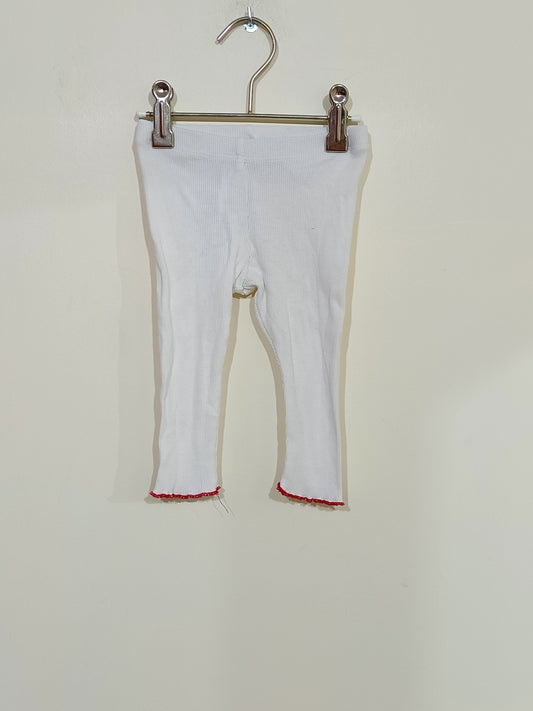 Legging Pimark blanc avec liseré rouge Taille 6/9 Mois