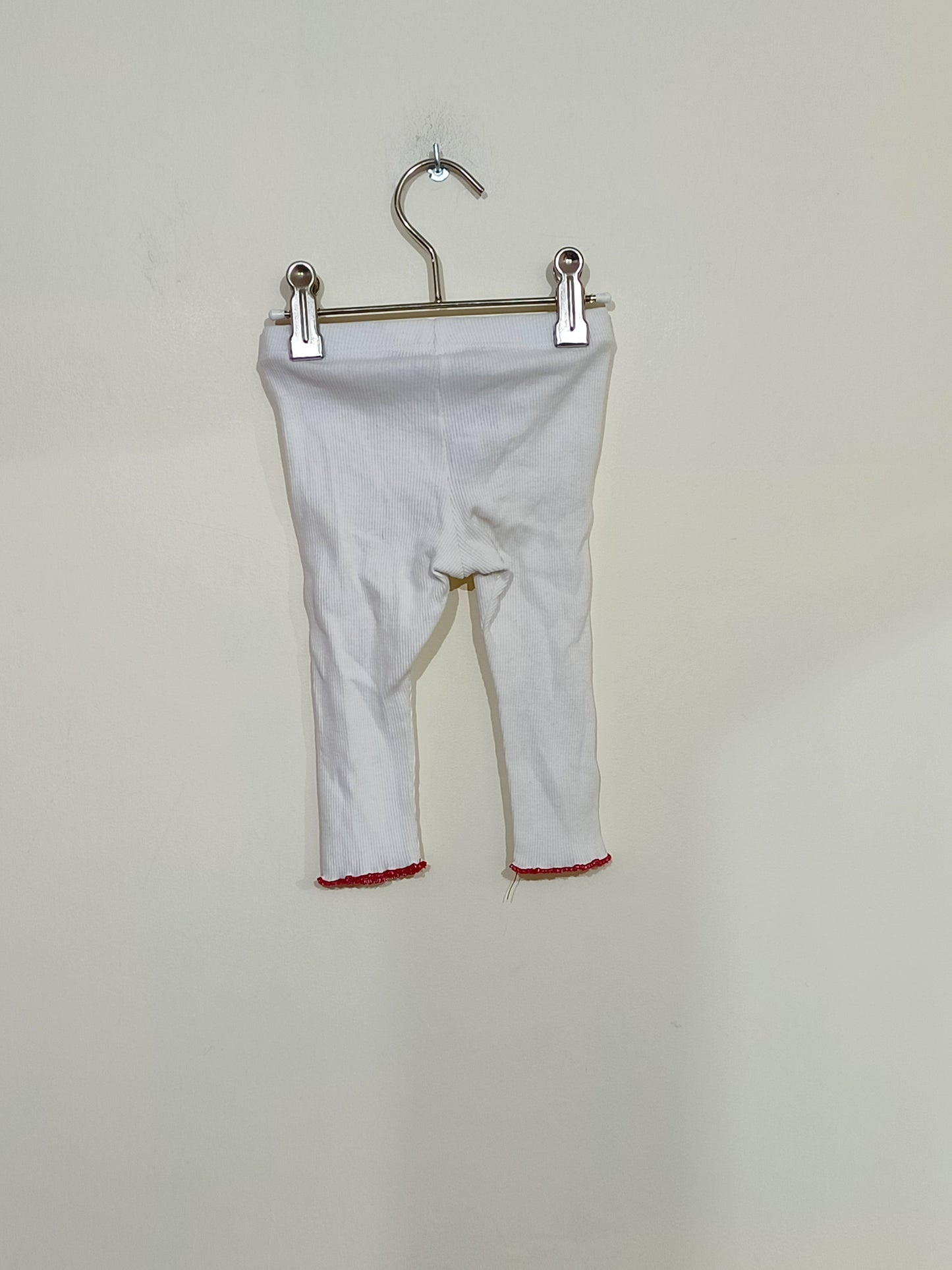 Legging Pimark blanc avec liseré rouge Taille 6/9 Mois