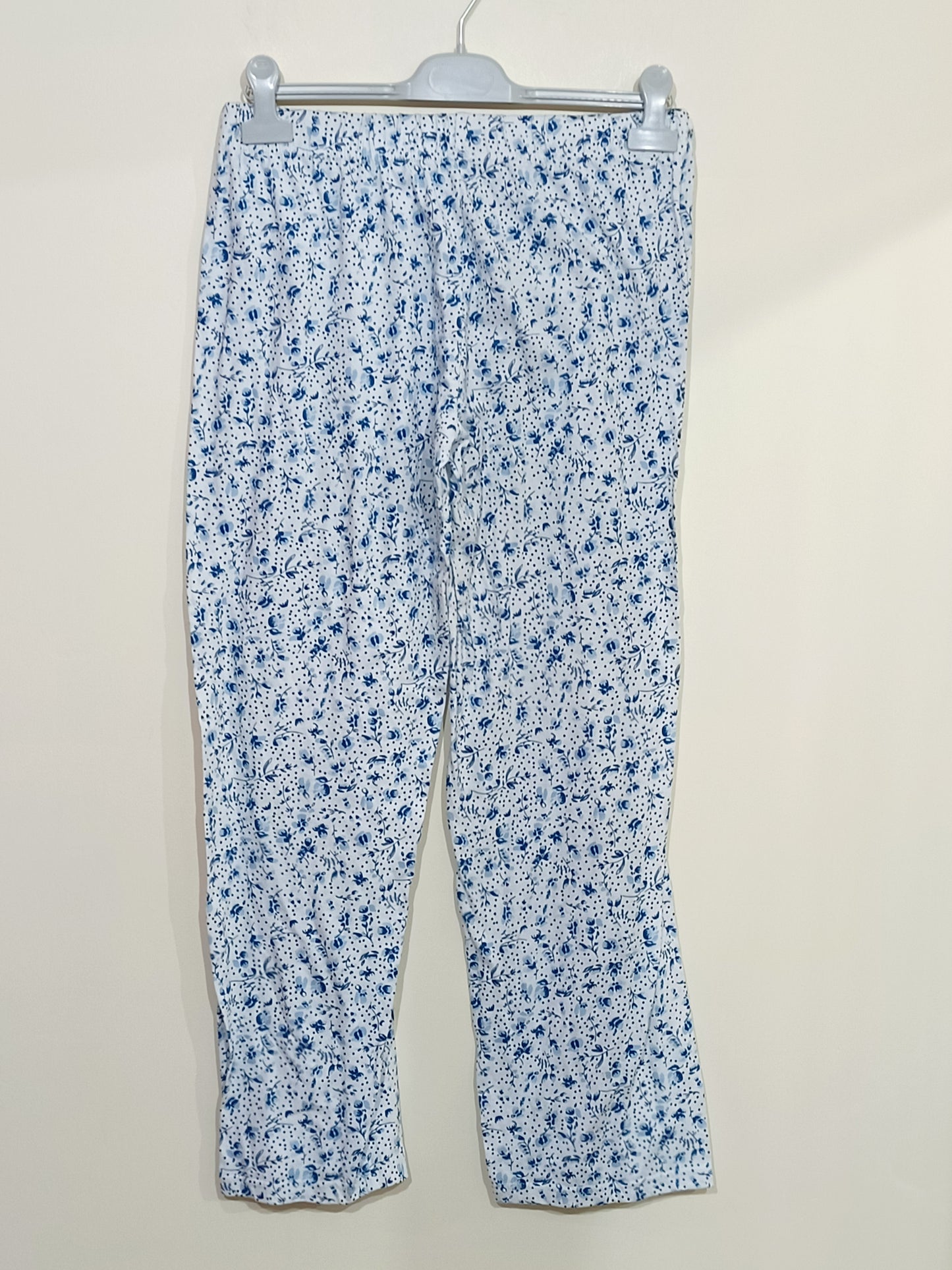 Pantalon de pyjama Primark blanc à motifs bleus Taille S/M