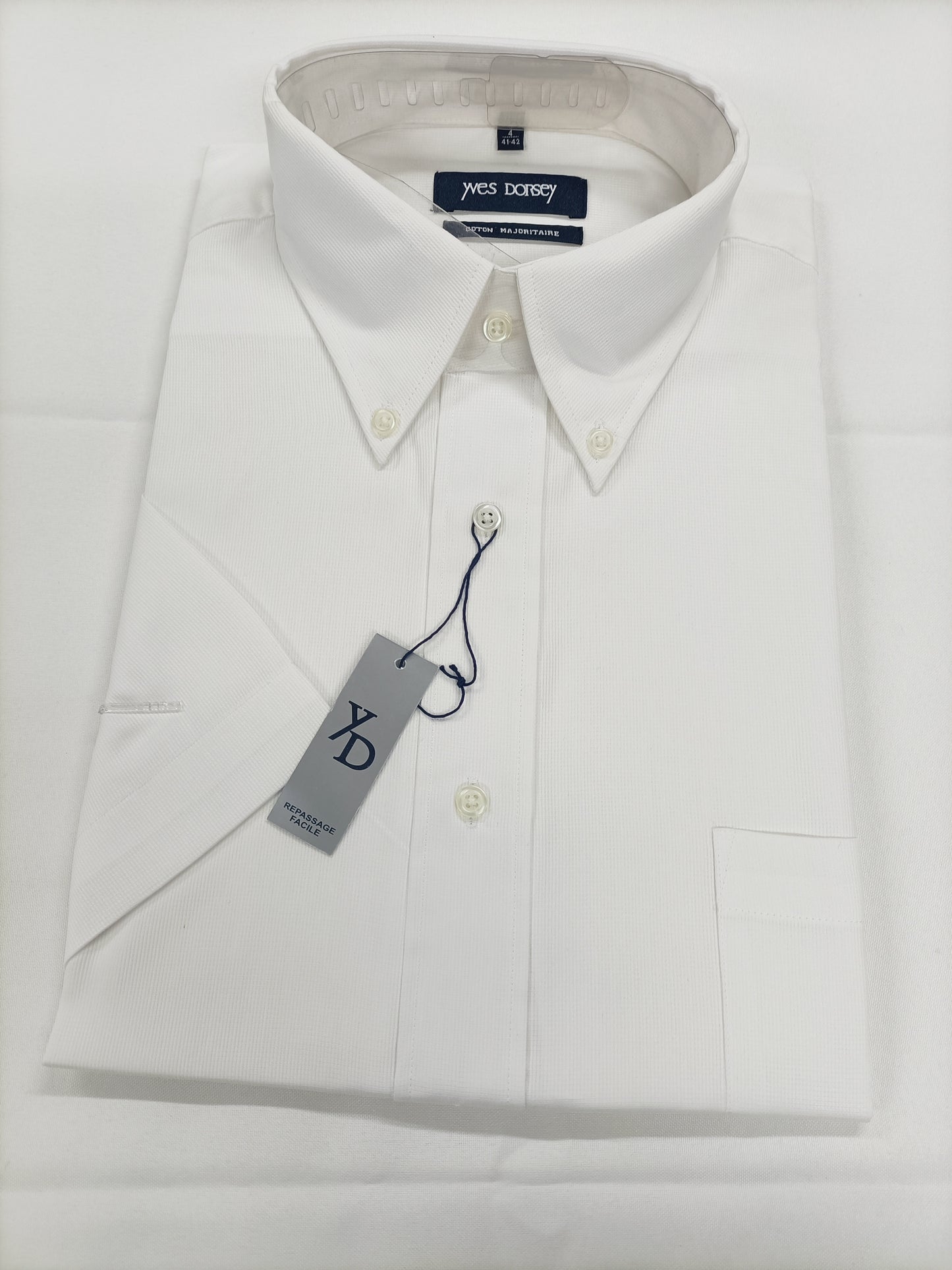 Chemise manches courtes Yves Dorsey blanche Taille 41/42 (L)