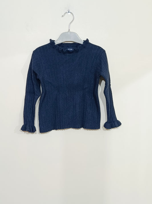 Pull Kiabi bleu marine col fantaisie Taille 4 Ans