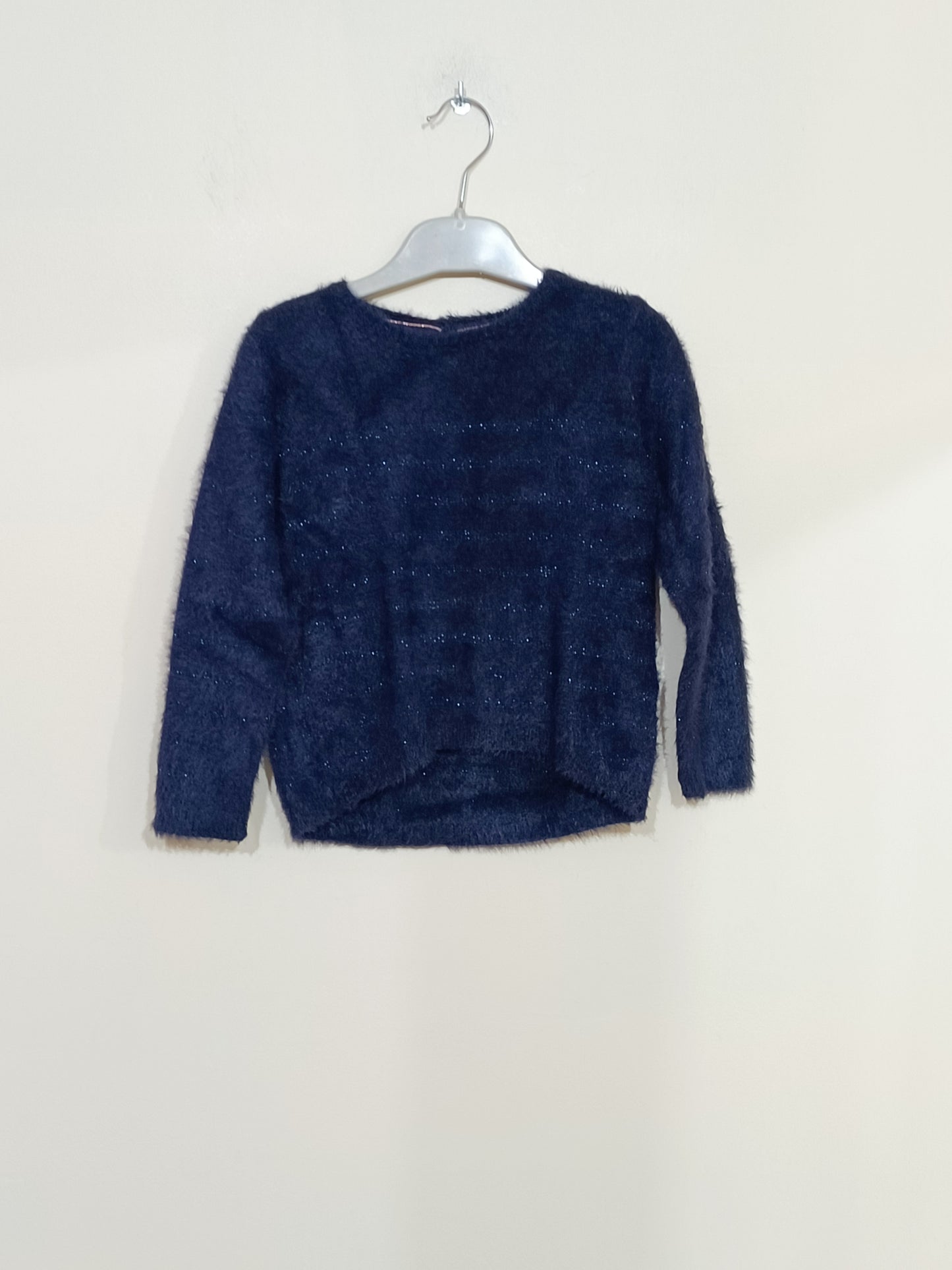 Pull Okaïdi bleu marine à rayures brillantes Taille 4 Ans