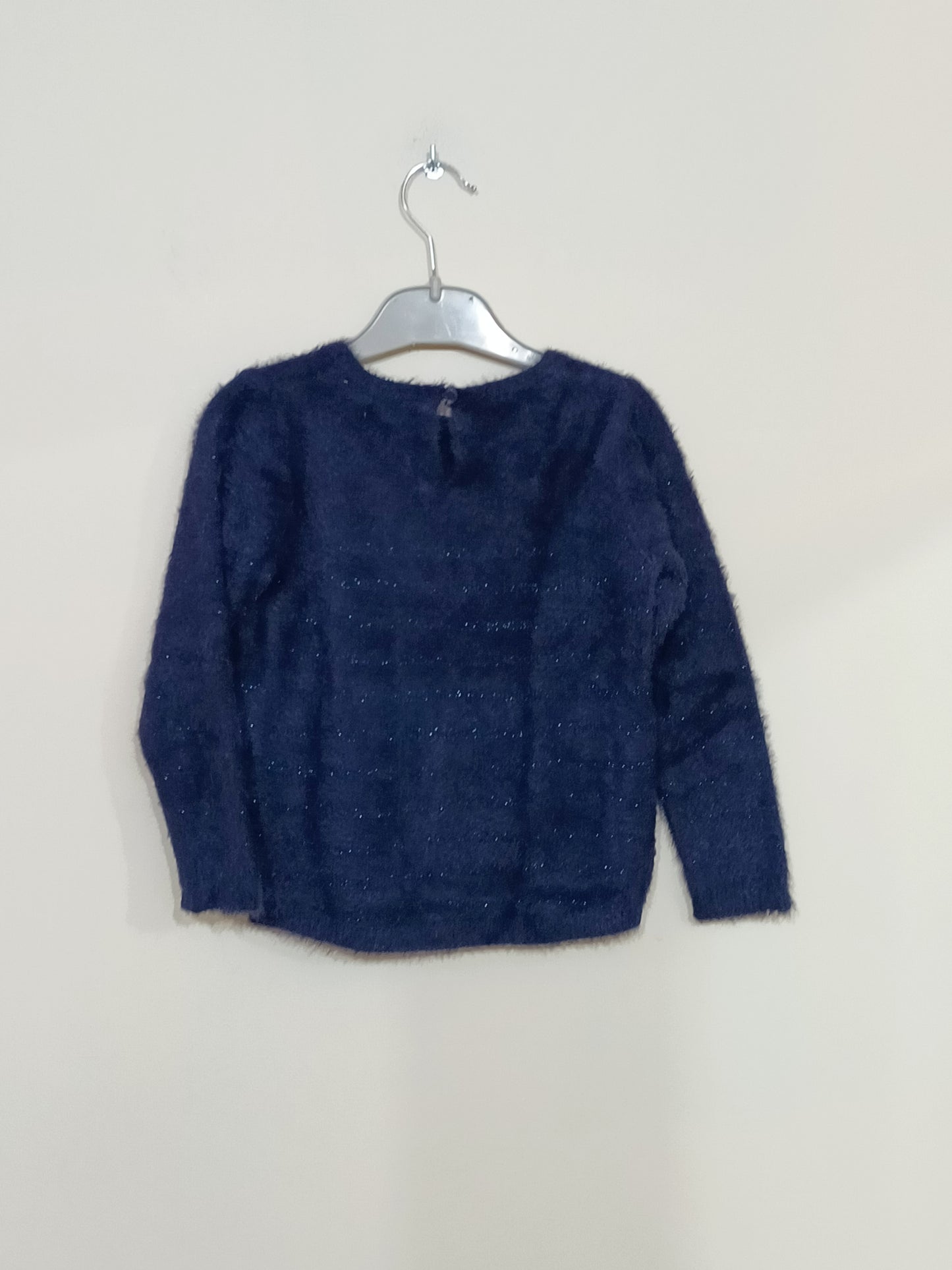 Pull Okaïdi bleu marine à rayures brillantes Taille 4 Ans