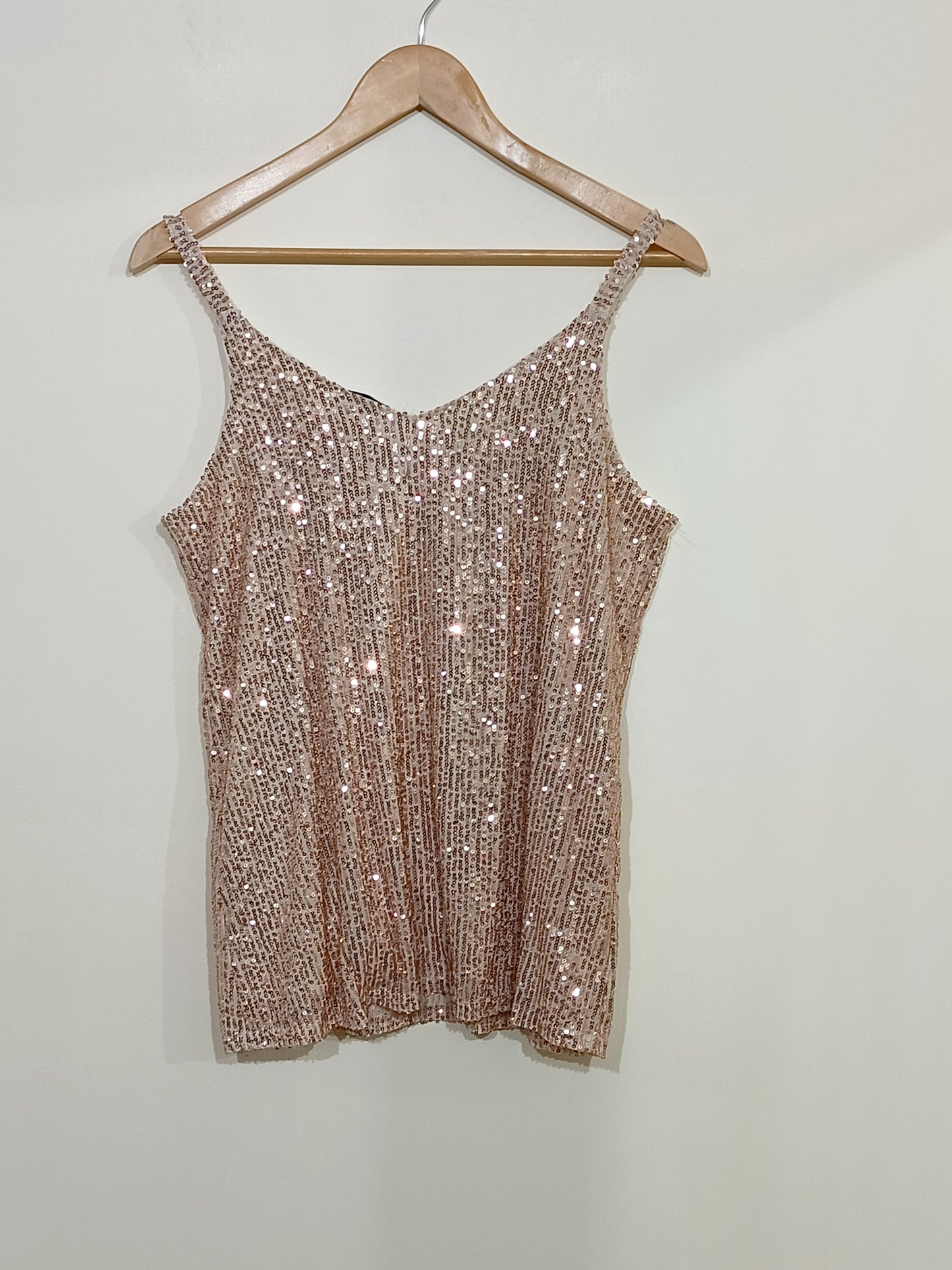 Débardeur Collection U beige rosé avec sequins Taille 42/44